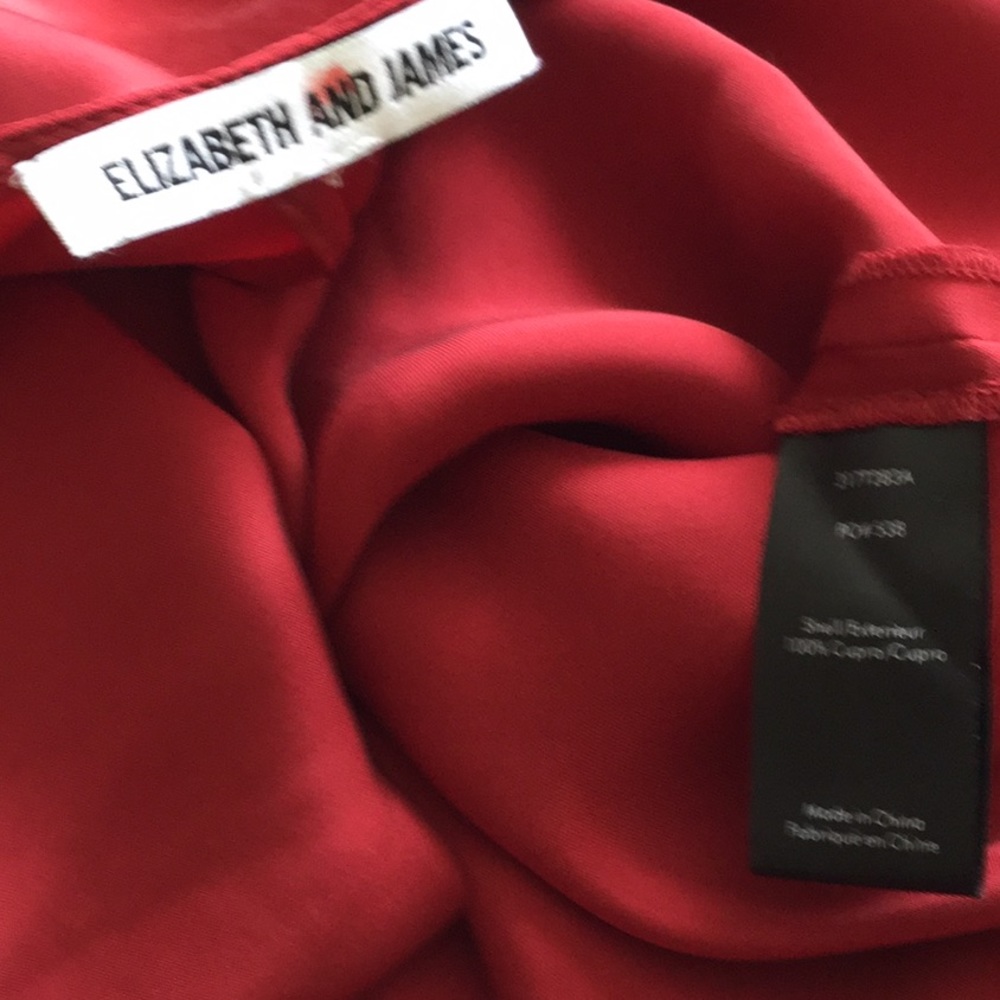 Denissa Asymmetric-Neck One-Sleeve Satin Blouse - Picture 8 of 8